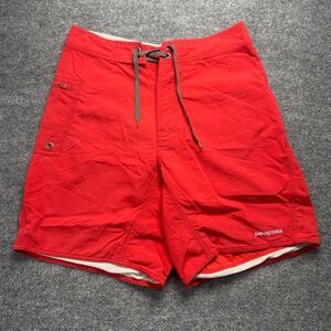 Patagonia Wavefarer Board Shorts Mens 30 Red Nylon Swim Trunks 86700S5